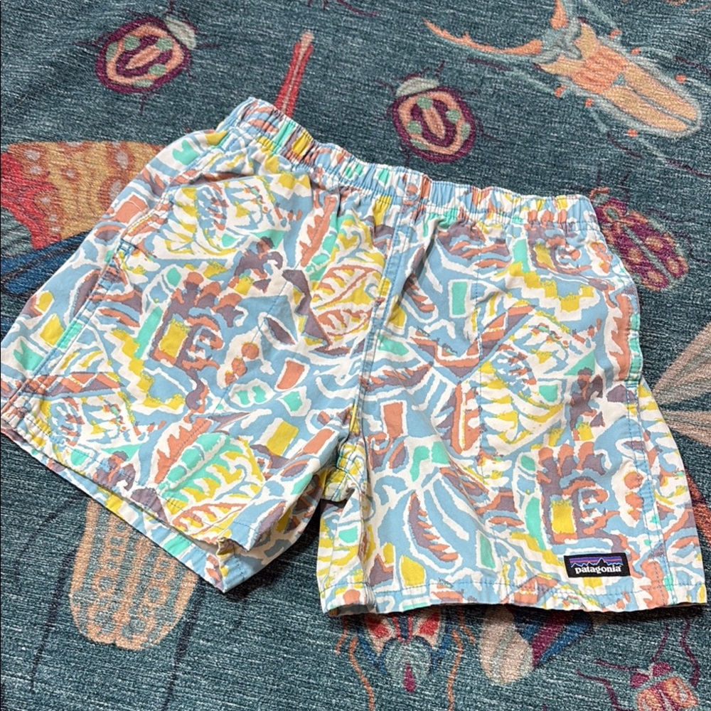 Patagonia Kids cotton Funhoggers shorts Pastel Multi S 8